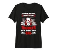 Trucker Is Being A Dad Truck Driver Funny Trucker Dad Camiseta Premium