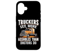 Truckers See More Regalos Divertidos para Conductores de Camiones para Padres de Camiones Carcasa para iPhone 16