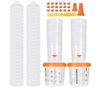 Truckiipa Vasos de pintura desechables para pistola de pulverización para | Pistola pulverizadora de pintura de 20oc/600 ml, 2 adaptadores y 2 tazas duras con anillo de retención