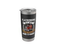 Trucking Flatbedders Do It With Straps Trucker Truck Driver Vaso térmico de acero inoxidable de doble pared