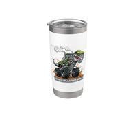 Truckosaurus Rex Monster Truck T-rex Dinosaurio Dino Niños Niños Vaso térmico de acero inoxidable de doble pared
