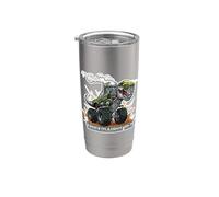 Truckosaurus Rex Monster Truck T-rex Dinosaurio Dino Niños Niños Vaso térmico de acero inoxidable de doble pared
