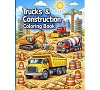 Trucks & Construction Coloring Book