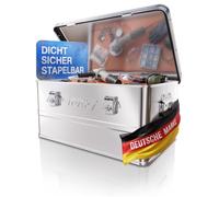 Trucky Caja de aluminio con tapa, 65 L, color plateado | Caja de transporte, caja de metal, caja de almacenamiento, caja de metal