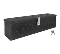 Trucky Caja de Barra de Tiro Negro Caja de Herramientas Caja de Camión Caja de Aluminio Caja de Remolque con Tapa Bloqueable Caja de Transporte D035