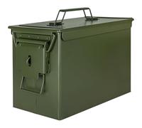 Trucky Caja de munición Ammo Box de metal, caja de munición, caja de almacenamiento con tapa, 33 x 19 x 23 cm, color verde militar