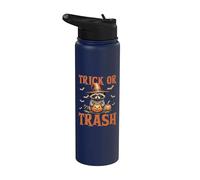 Truco divertido o basura del mapache de Halloween Stainless Steel Insulated Water Bottle