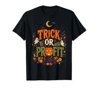 Truco o beneficio Divertido Mercado de valores de Halloween Camiseta gráfica económica