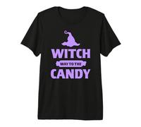 Truco o golosina de Halloween de Witch Way to The Candy Camiseta Premium