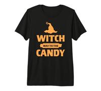 Truco o golosina de Halloween de Witch Way to The Candy Camiseta Premium
