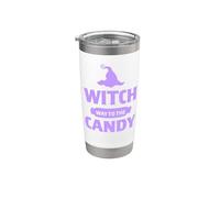 Truco o golosina de Halloween de Witch Way to the Candy Vaso térmico de acero inoxidable de doble pared