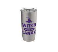 Truco o golosina de Halloween de Witch Way to the Candy Vaso térmico de acero inoxidable de doble pared