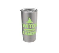 Truco o golosina de Halloween de Witch Way to the Candy Vaso térmico de acero inoxidable de doble pared