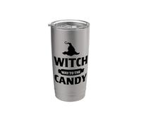 Truco o golosina de Halloween de Witch Way to the Candy Vaso térmico de acero inoxidable de doble pared
