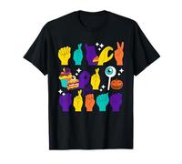 Truco o Trato ASL Manos Lenguaje de señas Americano Halloween Camiseta