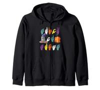 Truco o Trato ASL Manos Lenguaje de señas Americano Halloween Sudadera con Capucha