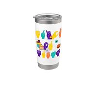 Truco o trato ASL Manos Lenguaje de señas americano Halloween Vaso térmico de acero inoxidable de doble pared