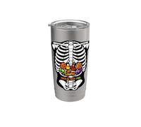Truco o trato combustible Halloween caramelo esqueleto espeluznante Vaso térmico de acero inoxidable de doble pared