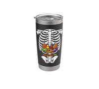 Truco o trato combustible Halloween caramelo esqueleto espeluznante Vaso térmico de acero inoxidable de doble pared