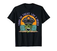 Truco o Trato, Ley y Orden policía Aterrador Halloween Espeluznante Camiseta