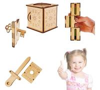 Trucos de magia, juego de magia de bricolaje de madera artesanal, espada a través de la caja de lápiz y lápiz de dedo y mágico a través de monedas, broma para adultos y niños, kit mágico y juguete