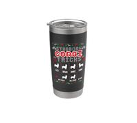 Trucos obstinados de Corgi Amante de los perros Navidad fea Vaso térmico de acero inoxidable de doble pared