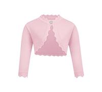 trudge Chaqueta de bolero para niños, cardigan de punto, chaqueta de manga larga con cuello en V, para niña, ideal para vestido de comunión, vestido de bautizo, vestido de boda, 110-160, Rosa., 110