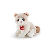 Trudi Gattino Brad Bianco/Beige Gatto Peluche gioco, Regalo di Natale e Compleanno, riproduzione realistica | 15x19x20cm Taglia S | Classici Gatti Peluche | Modello 20872