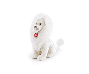 Trudi Leone Bianco Leonardo Leone Mascotte Peluche, Regalo di Natale e Compleanno. | 20x41x44cm Taglia L | Animali Esotici Tropicali | Modello 17010