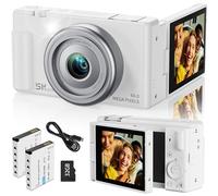 True 5K Cámara digital para fotografía, enfoque automático de 80 MP con zoom digital de 18X 3 pulgadas y 270 ° con visualización abatible de doble lente para YouTube Vlogging y creación de contenido