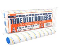 True Blue 18" Professional Paint Roller Covers, 18 Inch, Best for All Types of Painting Surfaces, Refill Bulk Pack (3, 1/2" Nap)