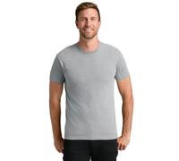 True Classic Camiseta de Manga Corta con Cuello Redondo para Hombre, 1 Unidad - Gris Jaspeado, L