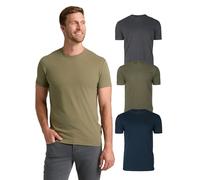 True Classic Camiseta de Manga Corta con Cuello Redondo para Hombre, Pack de 3 - Azul Marino, Carbón, Verde Militar, 3XL