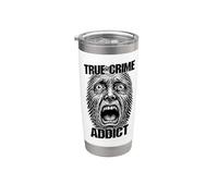 True Crime Adicto Huella Dactilar Grito Divertido Criminólogo Vaso térmico de acero inoxidable de doble pared