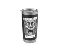 True Crime Adicto Huella Dactilar Grito Divertido Criminólogo Vaso térmico de acero inoxidable de doble pared