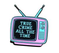True Crime All The Time TV Set Murder Serial Killer Mystery Thriller Television Show Fiction Watch Lover - Pin esmaltado de 1.25 pulgadas, 1.25 Inches, Esmalte, Esmalte