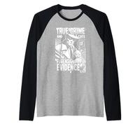 True Crime and Cats Furensic Evidence Funny Cat Lover Dueño Camiseta Manga Raglan