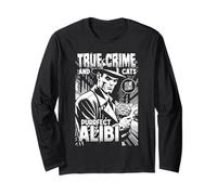 True Crime and Cats Purrfect Alibi Funny Cat Lover Dueño Manga Larga