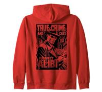 True Crime and Cats Purrfect Alibi Funny Cat Lover Dueño Sudadera con Capucha