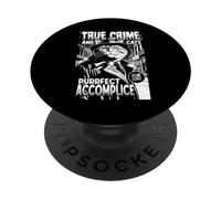 True Crime and Cats Purrfect Cómplice Funny Cat Lover PopSockets PopGrip Adhesivo