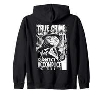 True Crime and Cats Purrfect Cómplice Funny Cat Lover Sudadera con Capucha