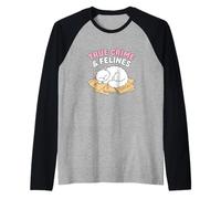 True Crime Cat Lover Misterio Podcast Entusiasta Felino Camiseta Manga Raglan