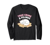 True Crime Cat Lover Misterio Podcast Entusiasta Felino Manga Larga