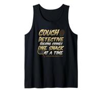 True Crime Fan Couch Detective Case Resolviendo Camiseta sin Mangas