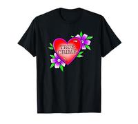 True Crime Lover x Flor Corazón Tradicional Tatuaje Flash Camiseta