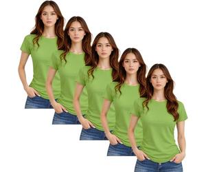 True Face Camisetas lisas para mujer, cuello redondo, ajustadas, de manga corta, para mujer, de algodón suave, elástica, para uso diario casual, capas, viajes o al aire libre, Green Glow - Paquete de