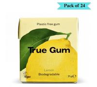 True Gum Vegan Sugar Free Chewing Gum Lemon - Pack de 24 (21 g cada uno)