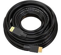 True HQ Cable HDMI de alta velocidad de 15 m con Ethernet ARC 3D | Diseñado en el Reino Unido | Full HD 1080P compatible con PS4 Xbox One Sky HD TV Laptop PC Monitor CCTV | Negro y chapado en oro