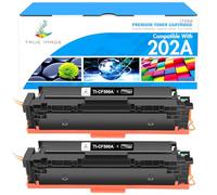 True Image Cartucho de tóner Compatible de Repuesto para Impresora HP 202A CF500A 202X CF500X Color Pro MFP M281fdw M281cdw M254dw M254nw M281fdn M280nw M254 M281 202 (Negro, 2 Unidades)