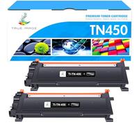TRUE IMAGE Cartucho de tóner TN450 compatible con Brother TN450 TN420 TN-450 TN-420 para impresora HL-2230 HL-2270DW HL-2280DW MFC-7360N MFC-7860DW DCP-7065DN (negro, 2 unidades)